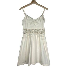 Topshop Ivory Spaghetti Strap Lace Trim Dress Size 6